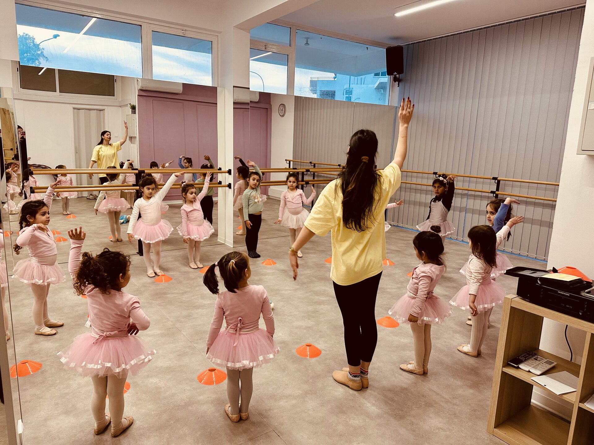 Soft blush ballet studio